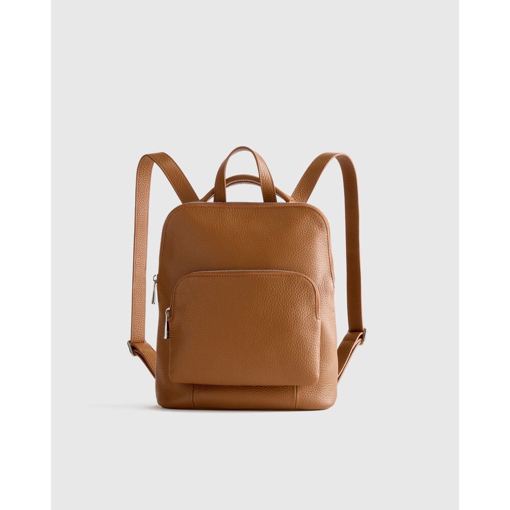 Quince Tan Leather Backpack